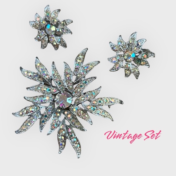 Sarah Coventry Aurora Blaze Vintage Brooch & Earrings Set. 1960’s - Picture 16 of 16